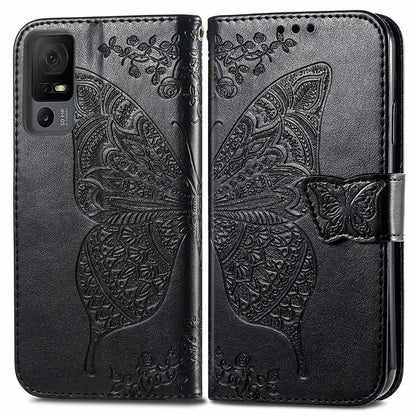 For TCL 40 XL Phone Case Butterfly Pattern Wallet PU Leather Flip Folio Cover