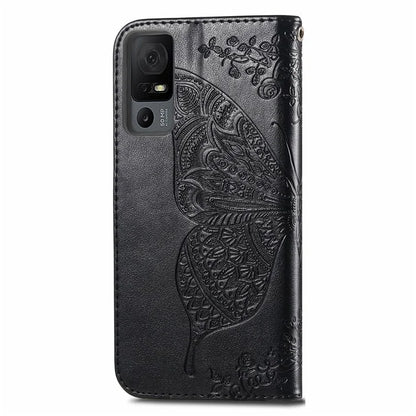 For TCL 40 XL Phone Case Butterfly Pattern Wallet PU Leather Flip Folio Cover