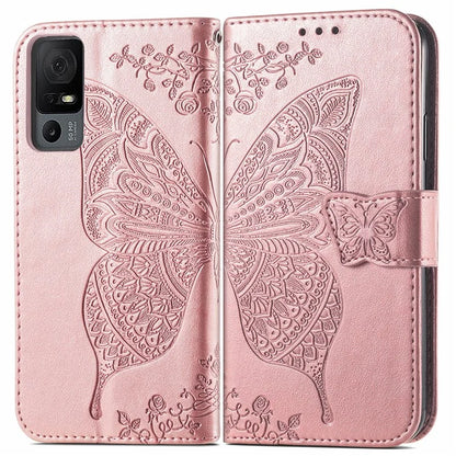 For TCL 40 XL Phone Case Butterfly Pattern Wallet PU Leather Flip Folio Cover