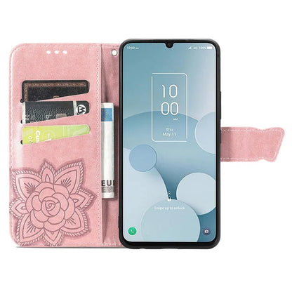 For TCL 40 XL Phone Case Butterfly Pattern Wallet PU Leather Flip Folio Cover