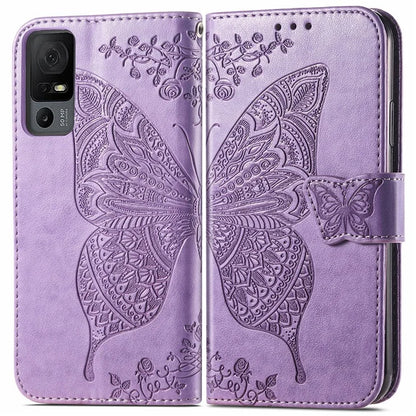 For TCL 40 XL Phone Case Butterfly Pattern Wallet PU Leather Flip Folio Cover