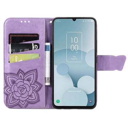 For TCL 40 XL Phone Case Butterfly Pattern Wallet PU Leather Flip Folio Cover