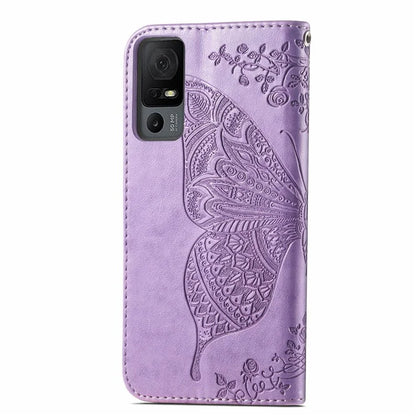 For TCL 40 XL Phone Case Butterfly Pattern Wallet PU Leather Flip Folio Cover