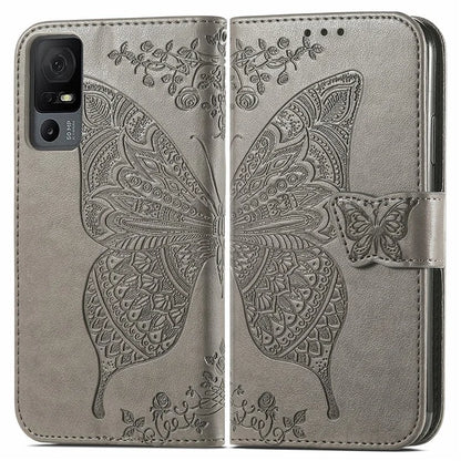 For TCL 40 XL Phone Case Butterfly Pattern Wallet PU Leather Flip Folio Cover