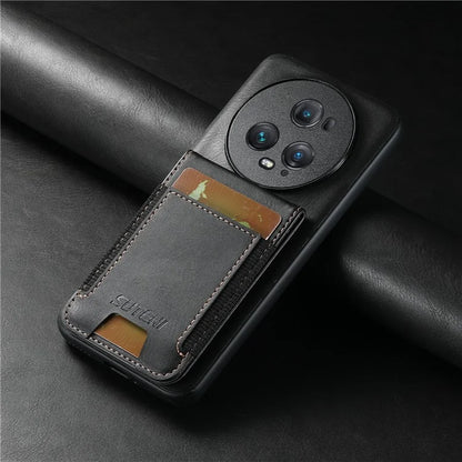 SUTENI H03 For Honor Magic5 Pro Case Leather+TPU Shockproof Shell with Card Holder