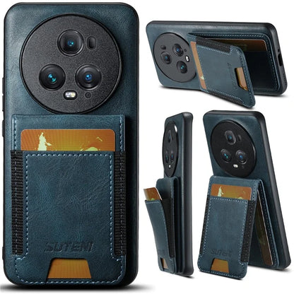 SUTENI H03 For Honor Magic5 Pro Case Leather+TPU Shockproof Shell with Card Holder
