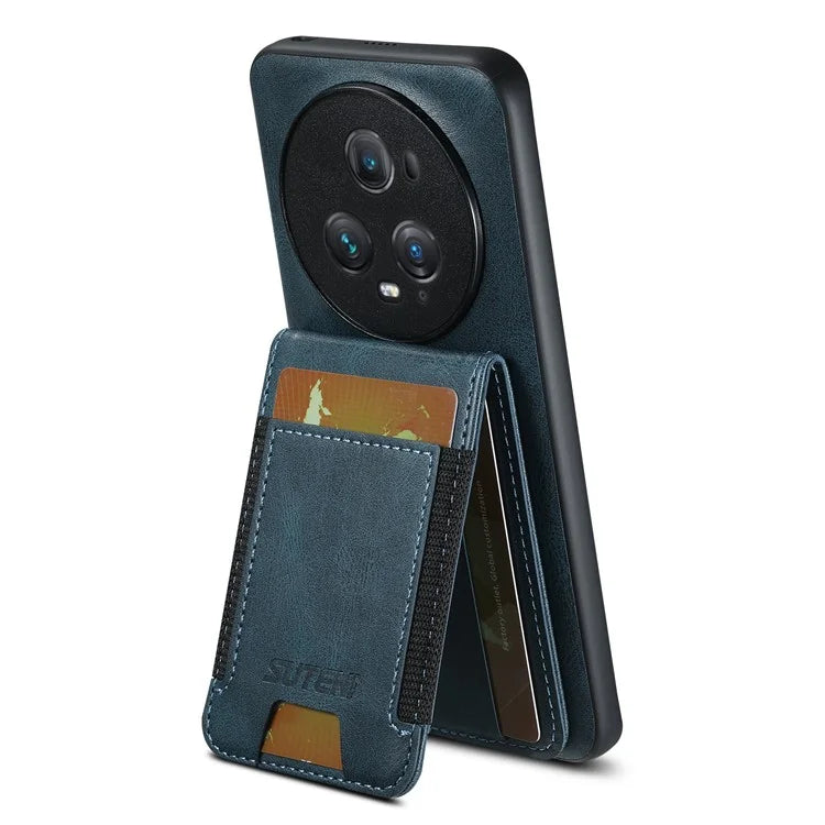SUTENI H03 For Honor Magic5 Pro Case Leather+TPU Shockproof Shell with Card Holder
