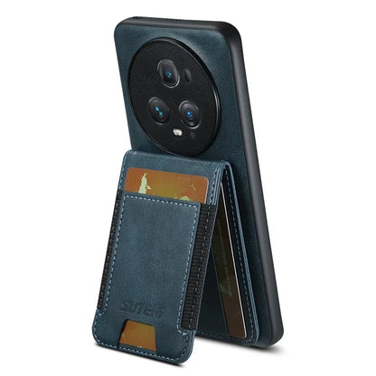 SUTENI H03 For Honor Magic5 Pro Case Leather+TPU Shockproof Shell with Card Holder