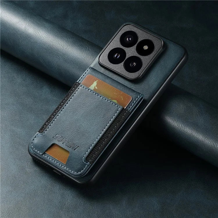SUTENI H03 For Xiaomi 14 Case with Card Holder Slot Shockproof Kickstand Phone Cover