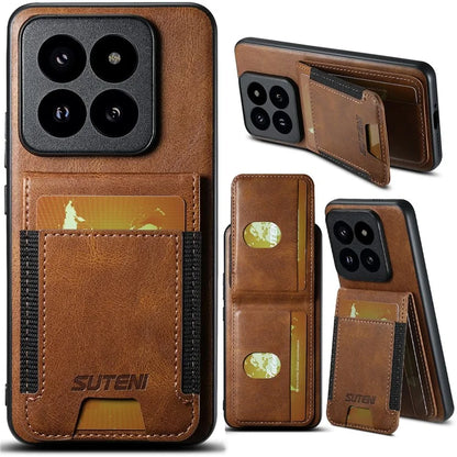 SUTENI H03 For Xiaomi 14 Case with Card Holder Slot Shockproof Kickstand Phone Cover