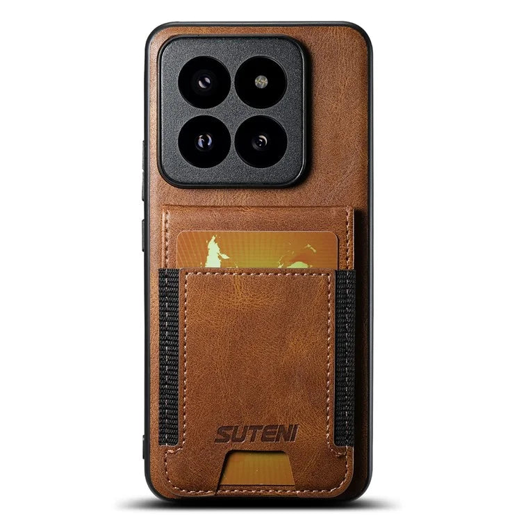 SUTENI H03 For Xiaomi 14 Case with Card Holder Slot Shockproof Kickstand Phone Cover