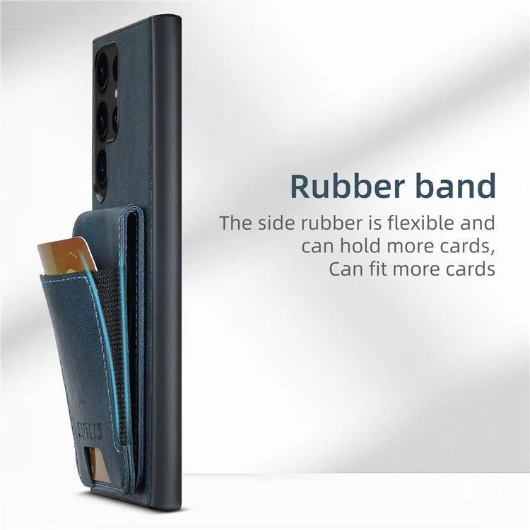 SUTENI H03 For Samsung Galaxy S22 Ultra 5G Case Card Holder Magnetic Adsorption Protective Cover