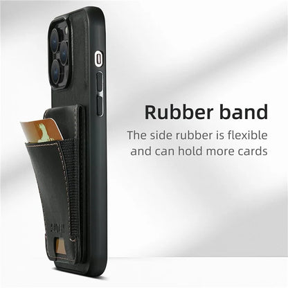 SUTENI H03 For iPhone 13 Pro Max Case PU Leather Waxy Texture Kickstand Phone Cover