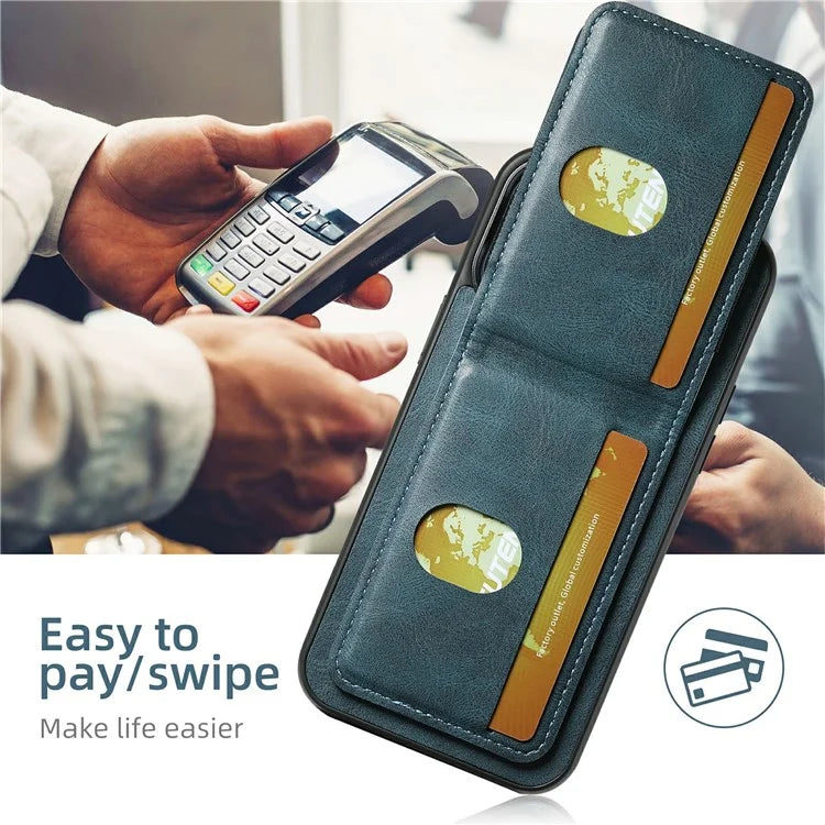 SUTENI H03 For iPhone 13 Pro Max Case PU Leather Waxy Texture Kickstand Phone Cover