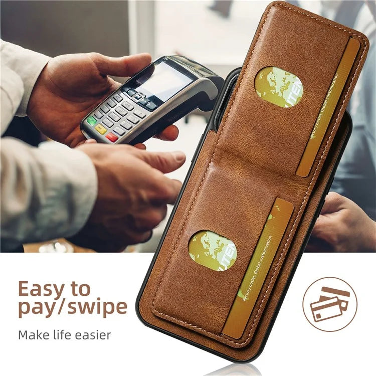 SUTENI H03 For iPhone 13 Pro Max Case PU Leather Waxy Texture Kickstand Phone Cover
