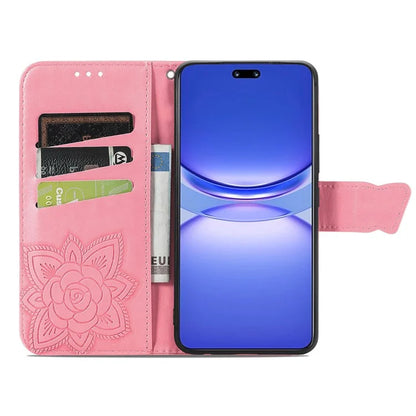 For Huawei nova 12 Pro 5G Case Leather Card Slots Phone Cover Butterfly Pattern