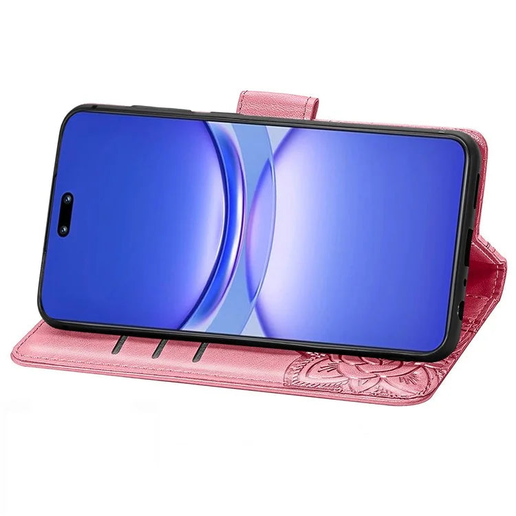 For Huawei nova 12 Pro 5G Case Leather Card Slots Phone Cover Butterfly Pattern