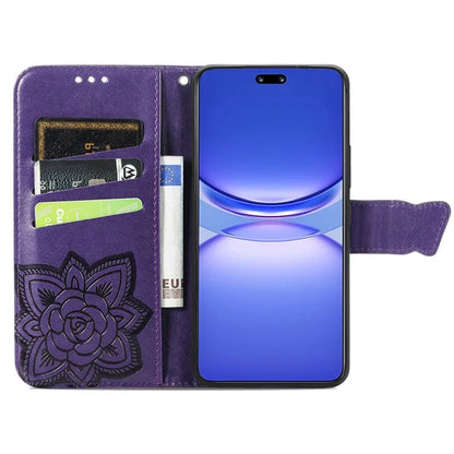 For Huawei nova 12 Pro 5G Case Leather Card Slots Phone Cover Butterfly Pattern