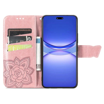 For Huawei nova 12 Pro 5G Case Leather Card Slots Phone Cover Butterfly Pattern