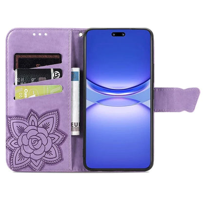 For Huawei nova 12 Pro 5G Case Leather Card Slots Phone Cover Butterfly Pattern