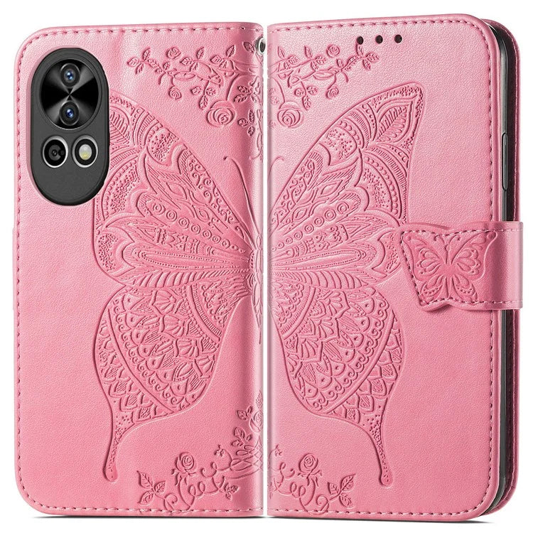 For Huawei nova 12 5G Case Butterfly Pattern Imprinted Phone Cover with Hand Strap