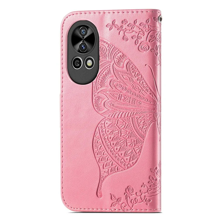 For Huawei nova 12 5G Case Butterfly Pattern Imprinted Phone Cover with Hand Strap