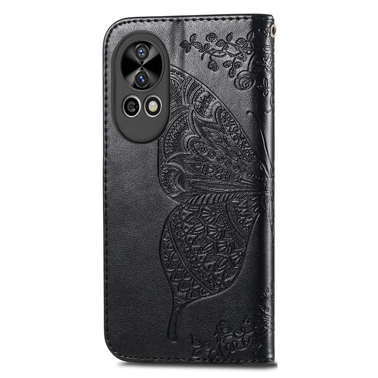 For Huawei nova 12 5G Case Butterfly Pattern Imprinted Phone Cover with Hand Strap