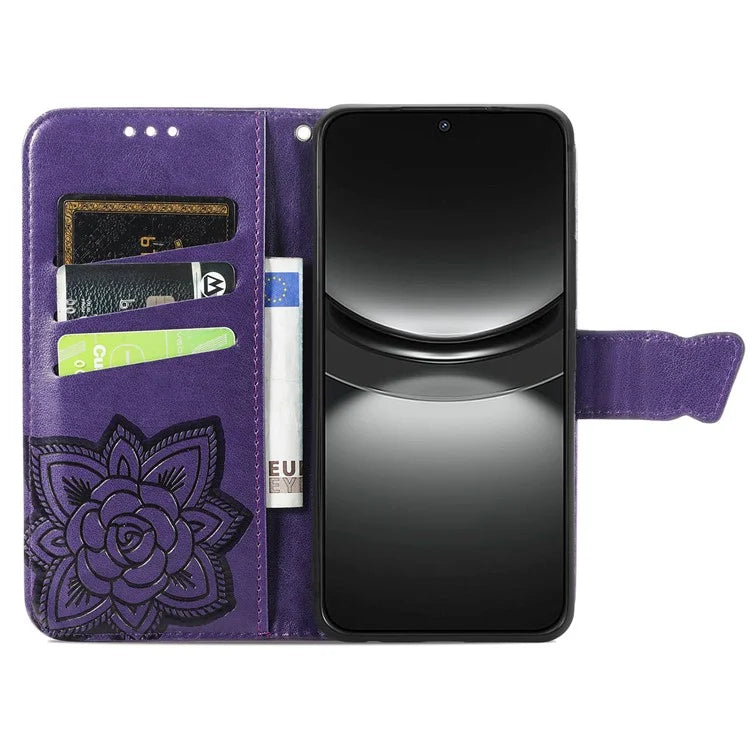 For Huawei nova 12 5G Case Butterfly Pattern Imprinted Phone Cover with Hand Strap