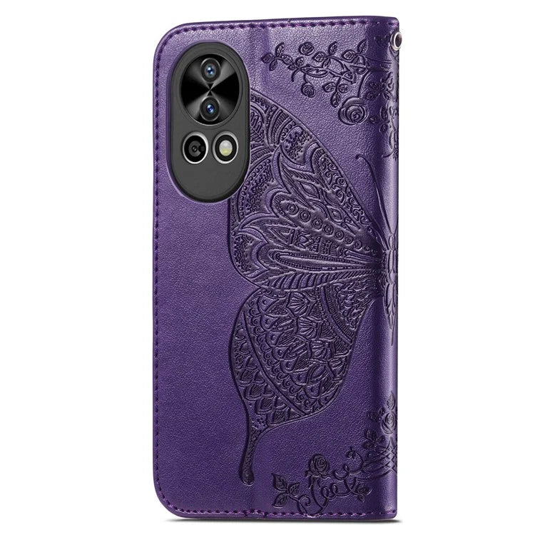 For Huawei nova 12 5G Case Butterfly Pattern Imprinted Phone Cover with Hand Strap