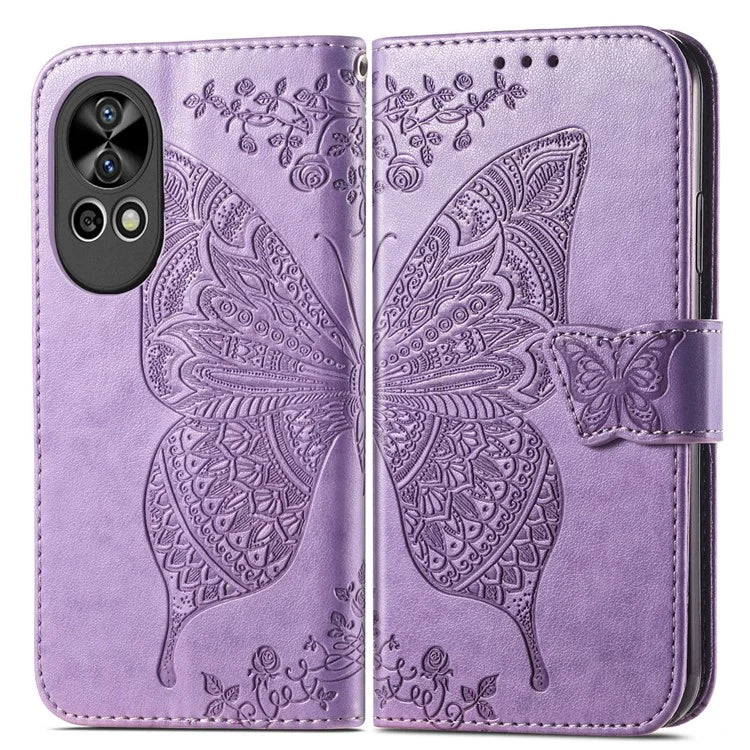 For Huawei nova 12 5G Case Butterfly Pattern Imprinted Phone Cover with Hand Strap