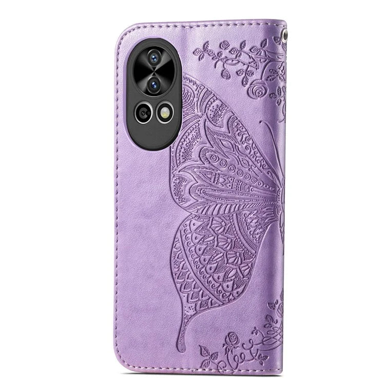 For Huawei nova 12 5G Case Butterfly Pattern Imprinted Phone Cover with Hand Strap