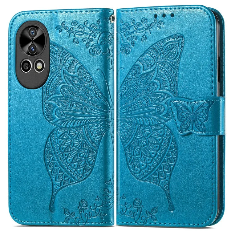For Huawei nova 12 5G Case Butterfly Pattern Imprinted Phone Cover with Hand Strap