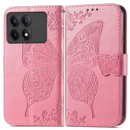 For Xiaomi Redmi K70E 5G / Poco X6 Pro 5G Phone Case Butterfly Pattern Folio Stand View Cover