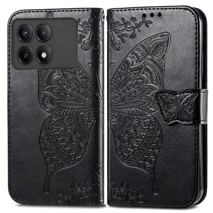 For Xiaomi Redmi K70E 5G / Poco X6 Pro 5G Phone Case Butterfly Pattern Folio Stand View Cover