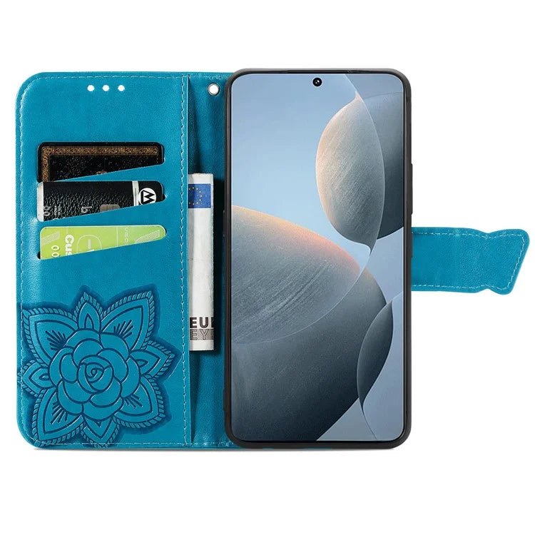 For Xiaomi Redmi K70E 5G / Poco X6 Pro 5G Phone Case Butterfly Pattern Folio Stand View Cover