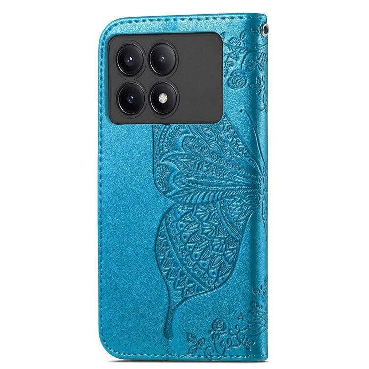 For Xiaomi Redmi K70E 5G / Poco X6 Pro 5G Phone Case Butterfly Pattern Folio Stand View Cover