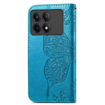 For Xiaomi Redmi K70E 5G / Poco X6 Pro 5G Phone Case Butterfly Pattern Folio Stand View Cover