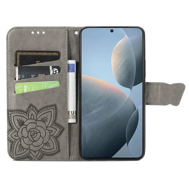 For Xiaomi Redmi K70E 5G / Poco X6 Pro 5G Phone Case Butterfly Pattern Folio Stand View Cover