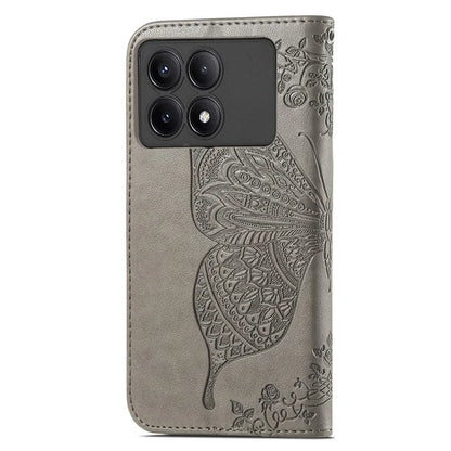 For Xiaomi Redmi K70E 5G / Poco X6 Pro 5G Phone Case Butterfly Pattern Folio Stand View Cover
