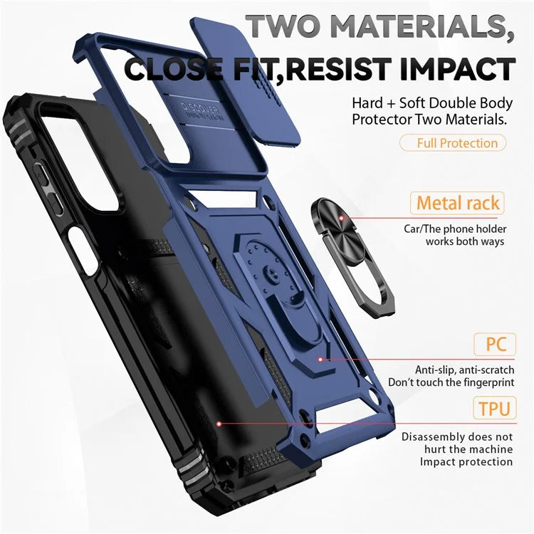 For Samsung Galaxy A55 5G Case Combo PC+TPU Kickstand Anti-Drop Phone Cover