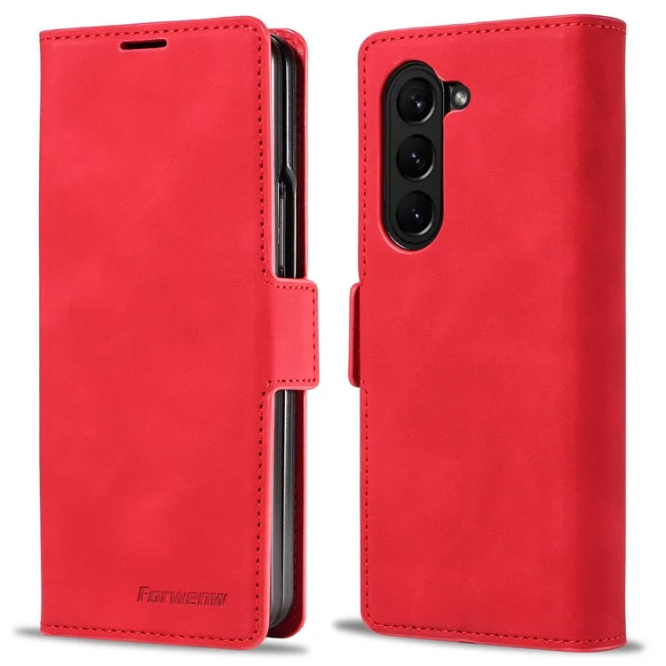 FORWENW Fantasy Series for Samsung Galaxy Z Fold5 5G Magnetic Phone Case Skin-touch Leather Cover