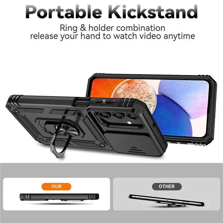 For Samsung Galaxy A35 5G Case Camera Slide Protector Kickstand Shockproof Phone Cover
