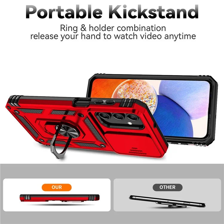 For Samsung Galaxy A35 5G Case Camera Slide Protector Kickstand Shockproof Phone Cover
