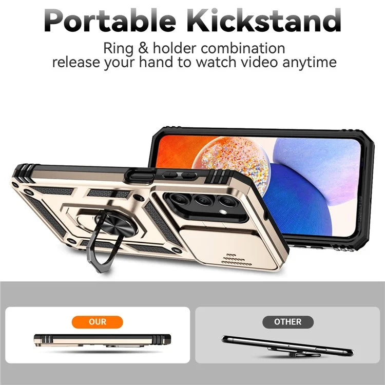 For Samsung Galaxy A35 5G Case Camera Slide Protector Kickstand Shockproof Phone Cover