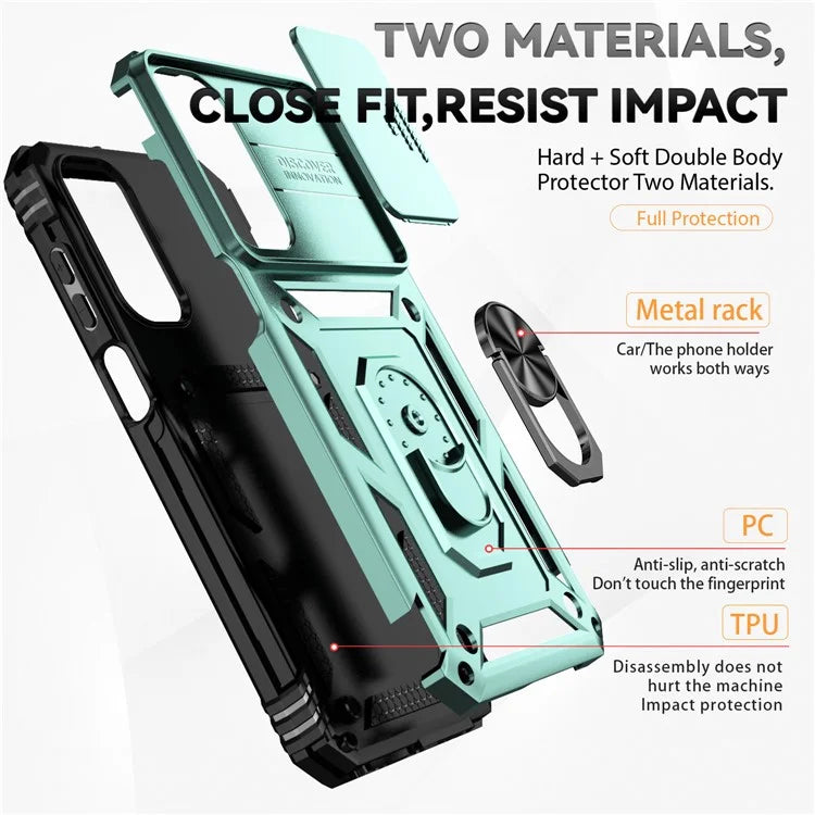 For Samsung Galaxy A35 5G Case Camera Slide Protector Kickstand Shockproof Phone Cover