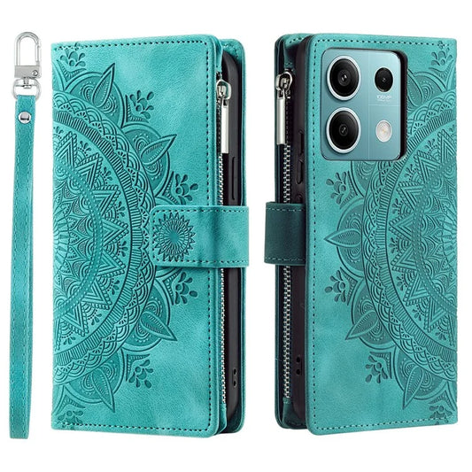 For Xiaomi Redmi Note 13 5G Phone Case Flower Pattern Leather Flip Wallet Cover