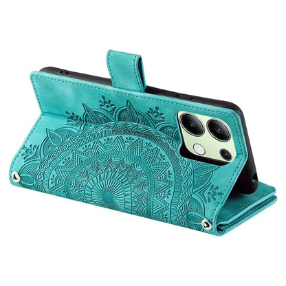 For Xiaomi Redmi Note 13 4G Phone Case Flower Pattern Stand Magnetic Clasp Leather Cover