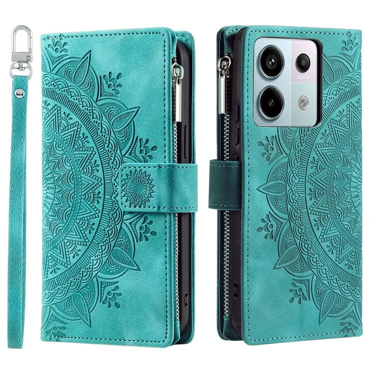 For Xiaomi Redmi Note 13 Pro 5G / Poco X6 5G Phone Case Flower Pattern Leather Flip Cover