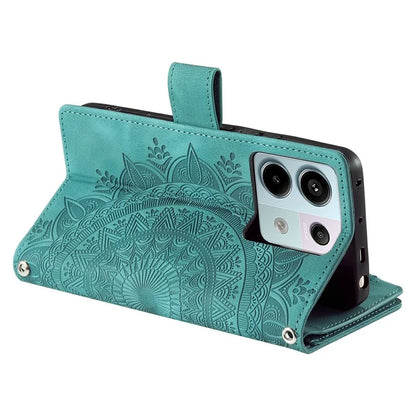 For Xiaomi Redmi Note 13 Pro 5G / Poco X6 5G Phone Case Flower Pattern Leather Flip Cover