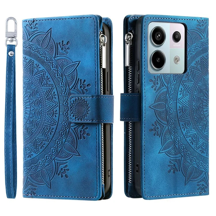 For Xiaomi Redmi Note 13 Pro 5G / Poco X6 5G Phone Case Flower Pattern Leather Flip Cover